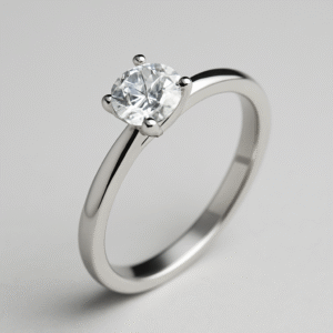 Classic Silver Solitaire Diamond Ring