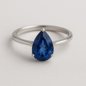Ocean Blue Sapphire Princess-Cut Ring