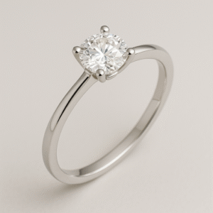 Sterling Silver Cushion-Cut Diamond Ring