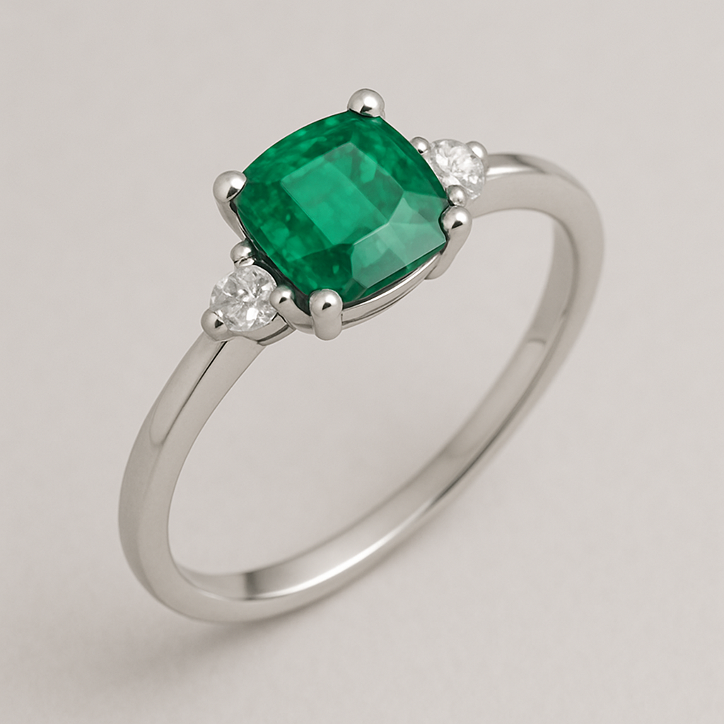 Emerald & Diamond Royal Engagement Ring